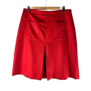 Pendleton Red Wool Midi Skirt, Lined, Back pockets, Back Slit ,Women's 14 Petite